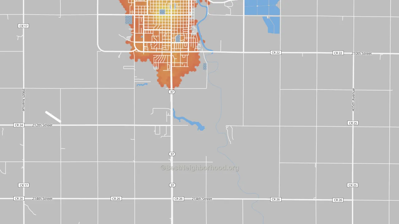 Bike Grade map of Morningside, SD