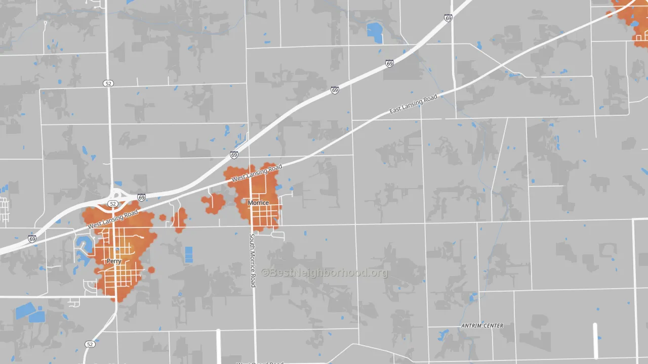 Bike Grade map of Morrice, MI