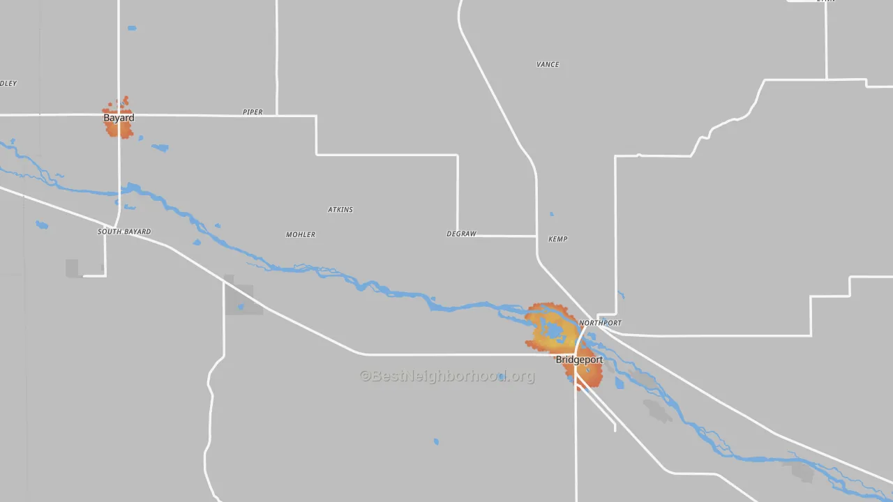 Bike Grade map of Morrill County, NE