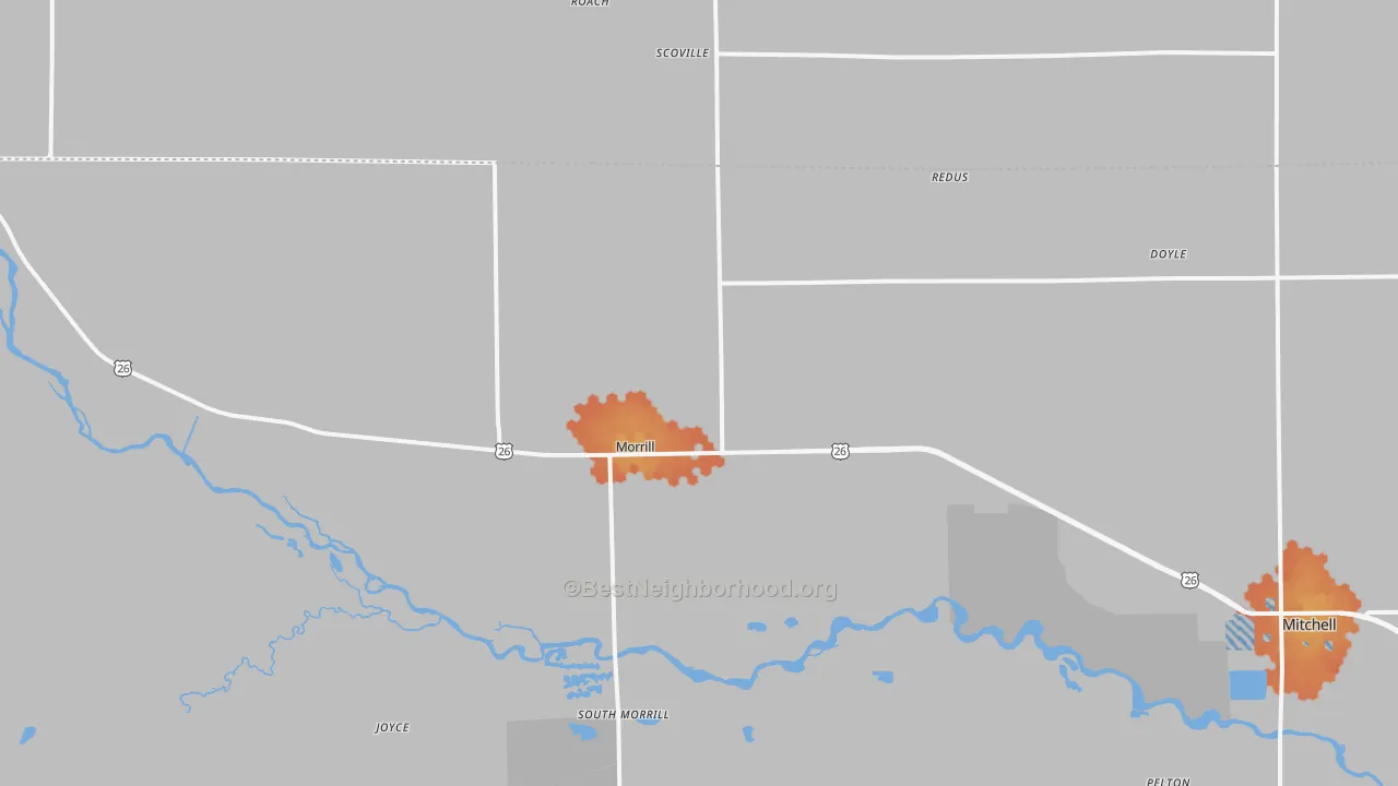 Bike Grade map of Morrill, NE