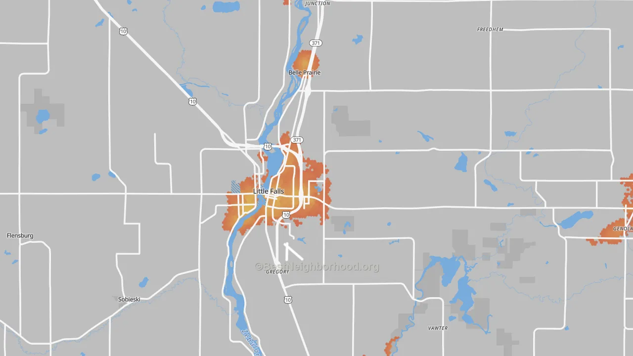 Bike Grade map of Morrison County, MN