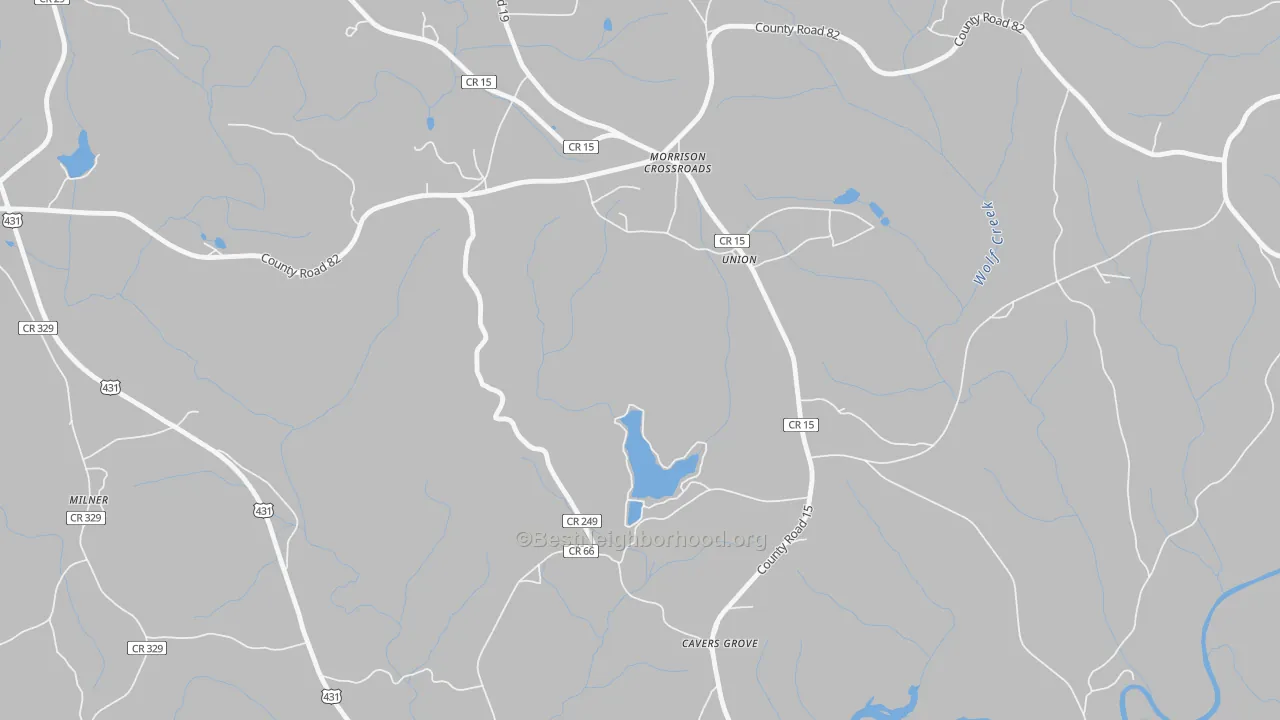 Bike Grade map of Morrison Crossroads, AL