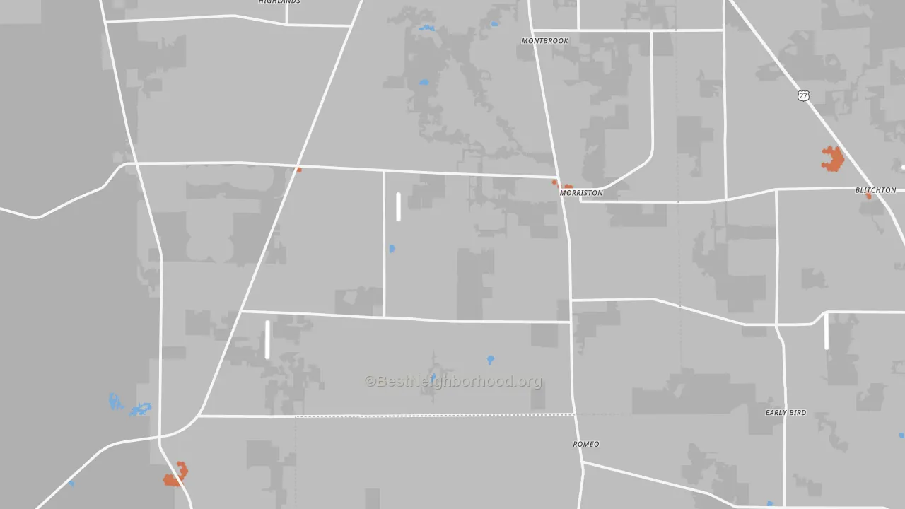 Bike Grade map of Morriston, FL