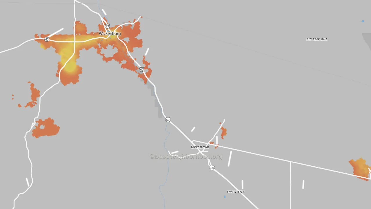 Bike Grade map of Morristown, AZ