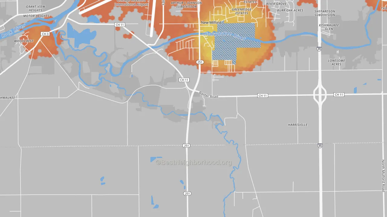 Bike Grade map of Morristown, IL
