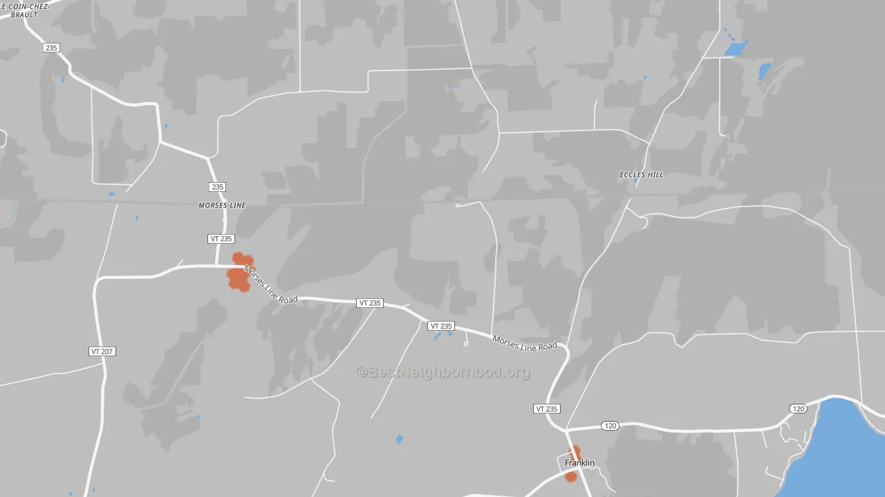 Bike Grade map of Morses Line, VT