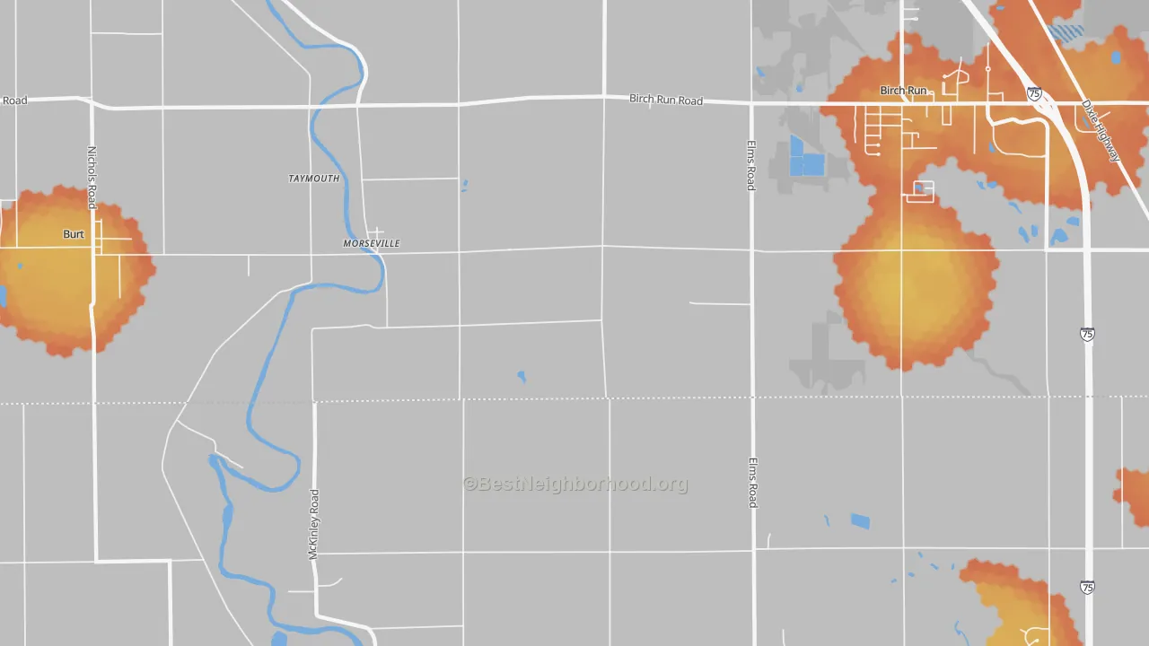 Bike Grade map of Morseville, MI