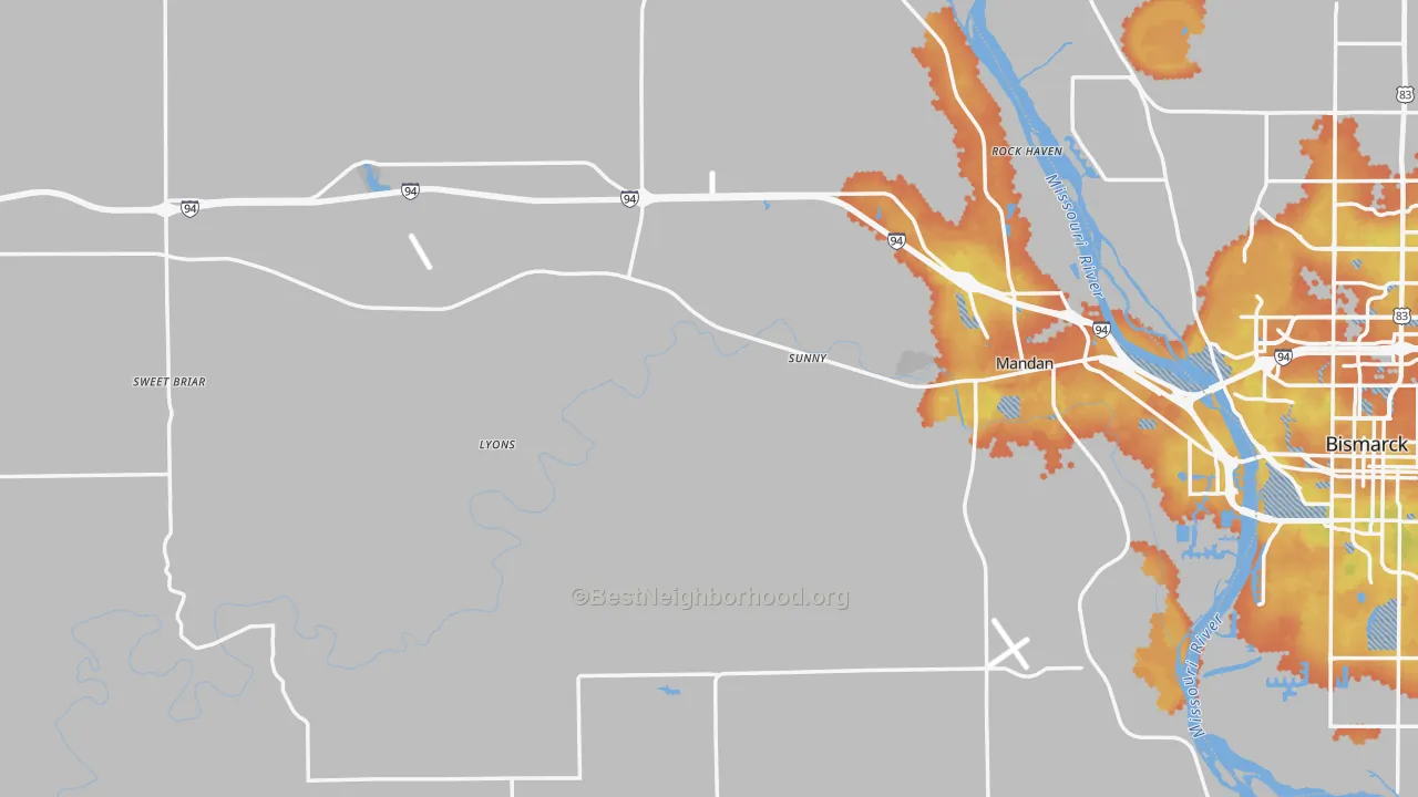 Bike Grade map of Morton County, ND