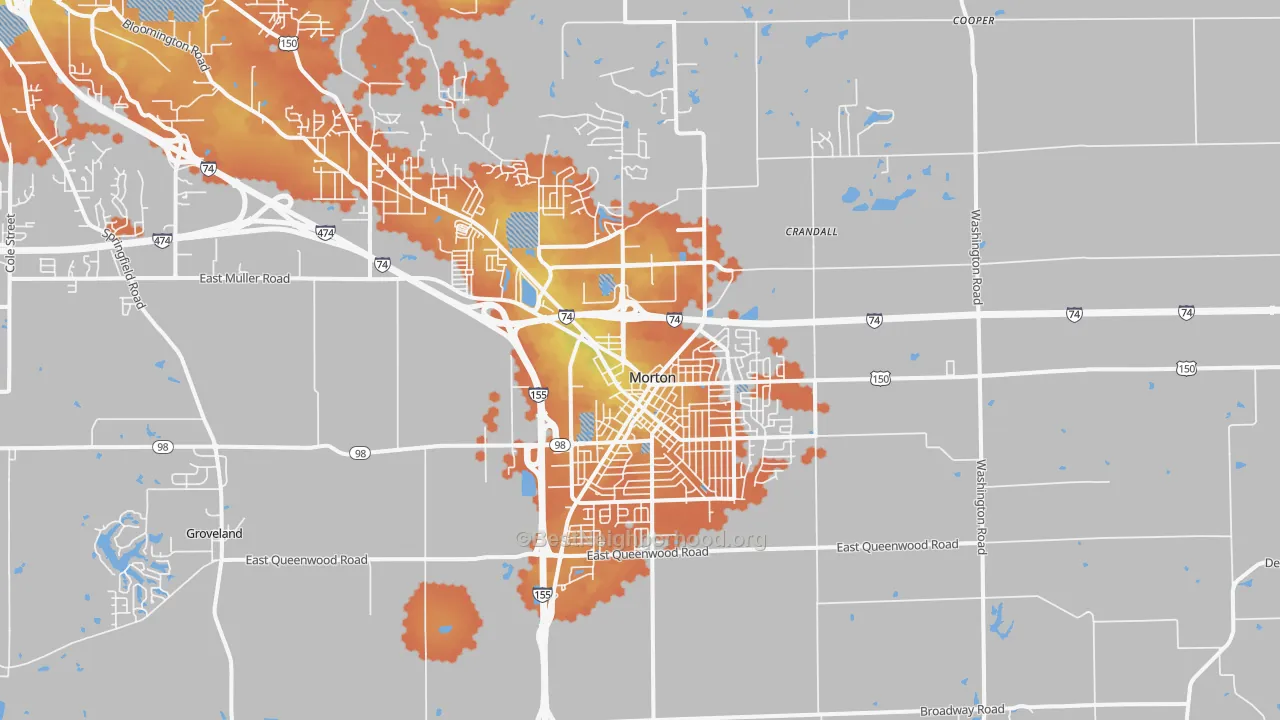 Bike Grade map of Morton, IL
