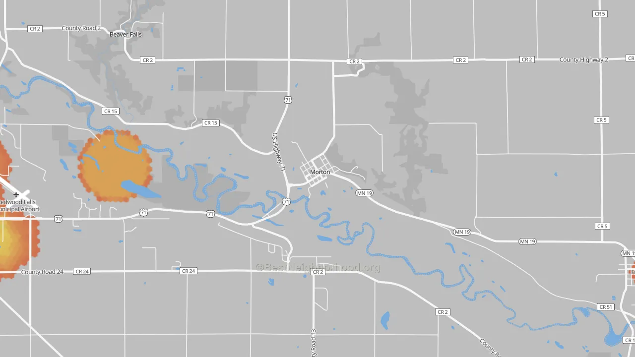 Bike Grade map of Morton, MN