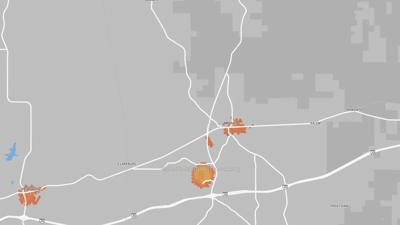 Bike Grade map of Morton, MS