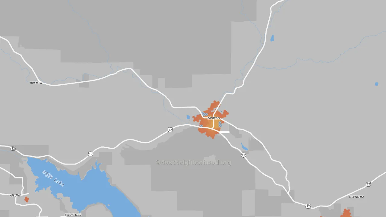 Bike Grade map of Morton, WA