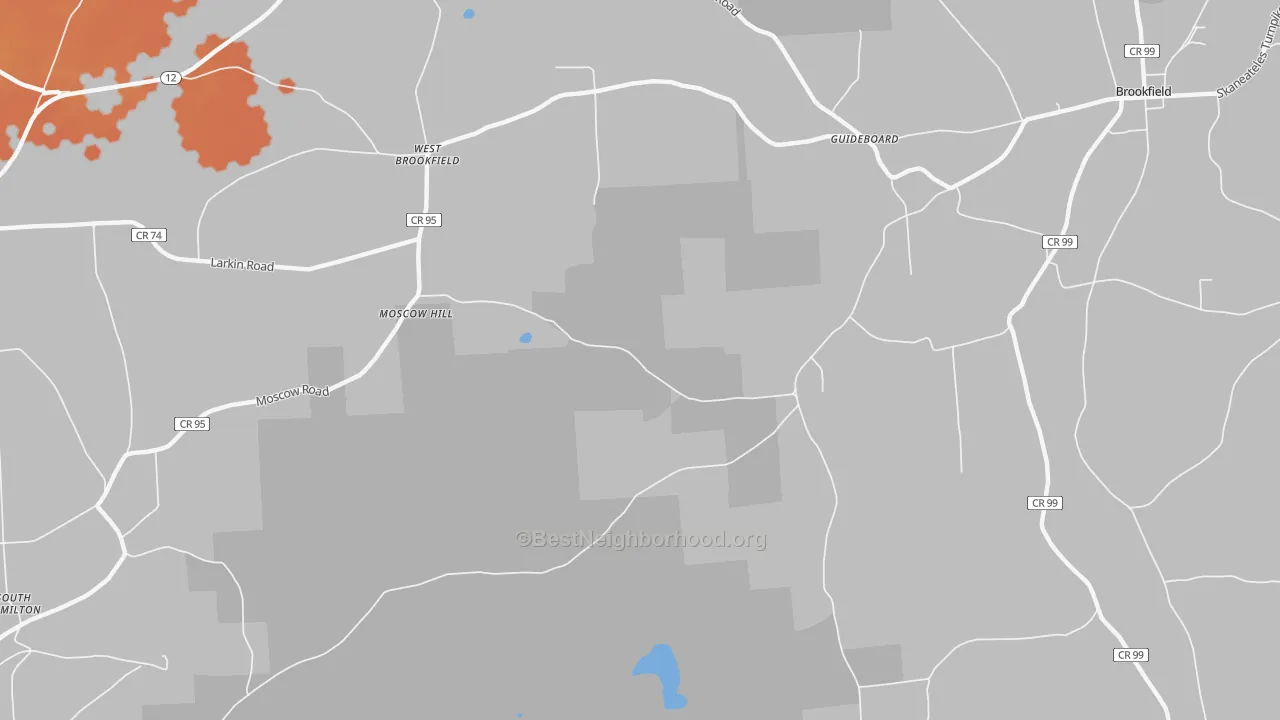 Bike Grade map of Moscow Hill, NY
