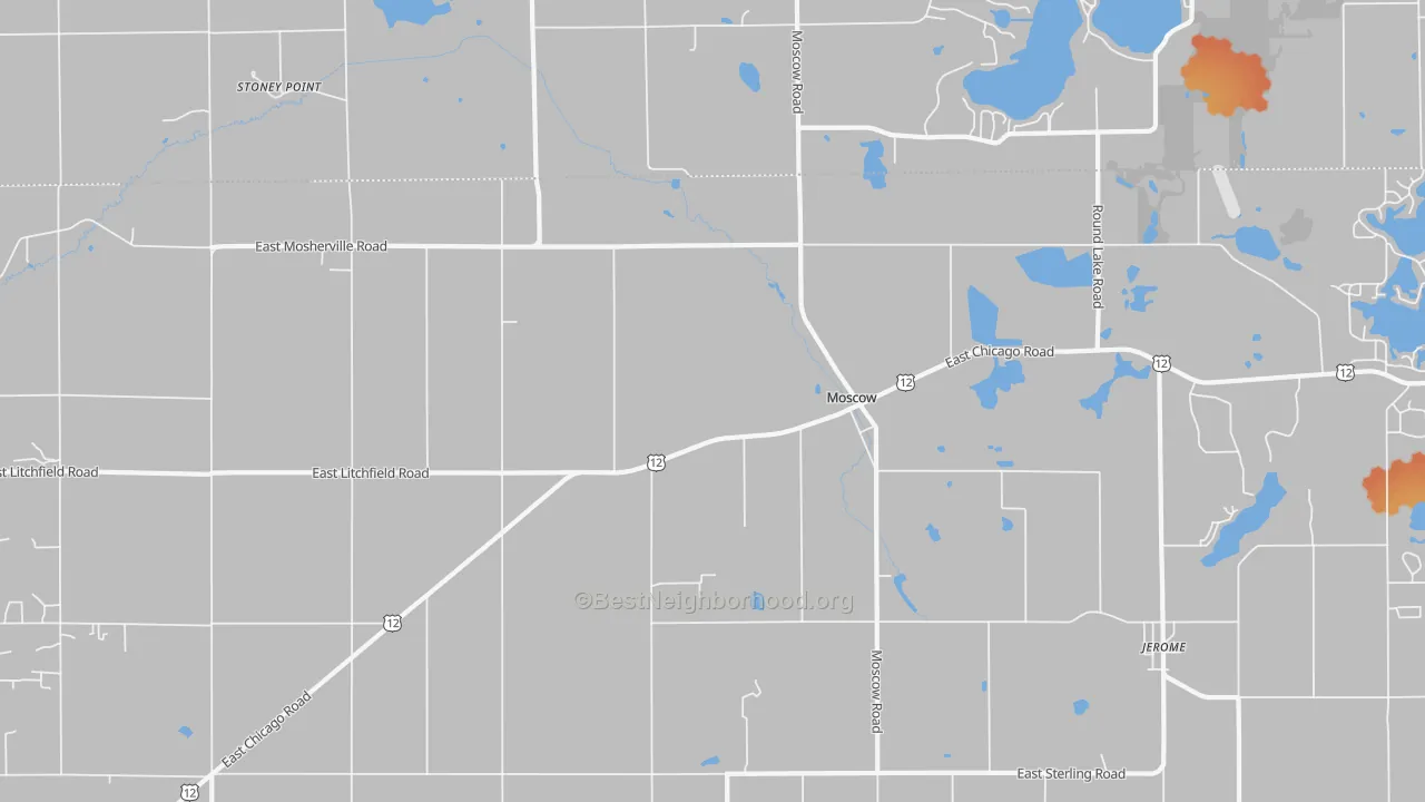 Bike Grade map of Moscow, MI