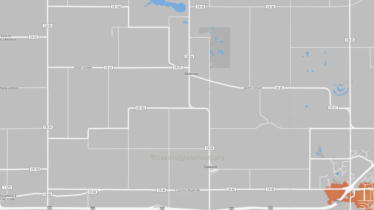 Bike Grade map of Moscow, MN