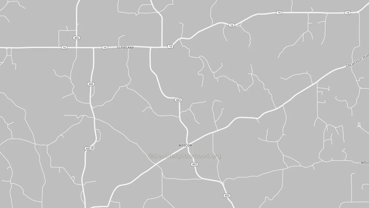 Bike Grade map of Moscow, MS