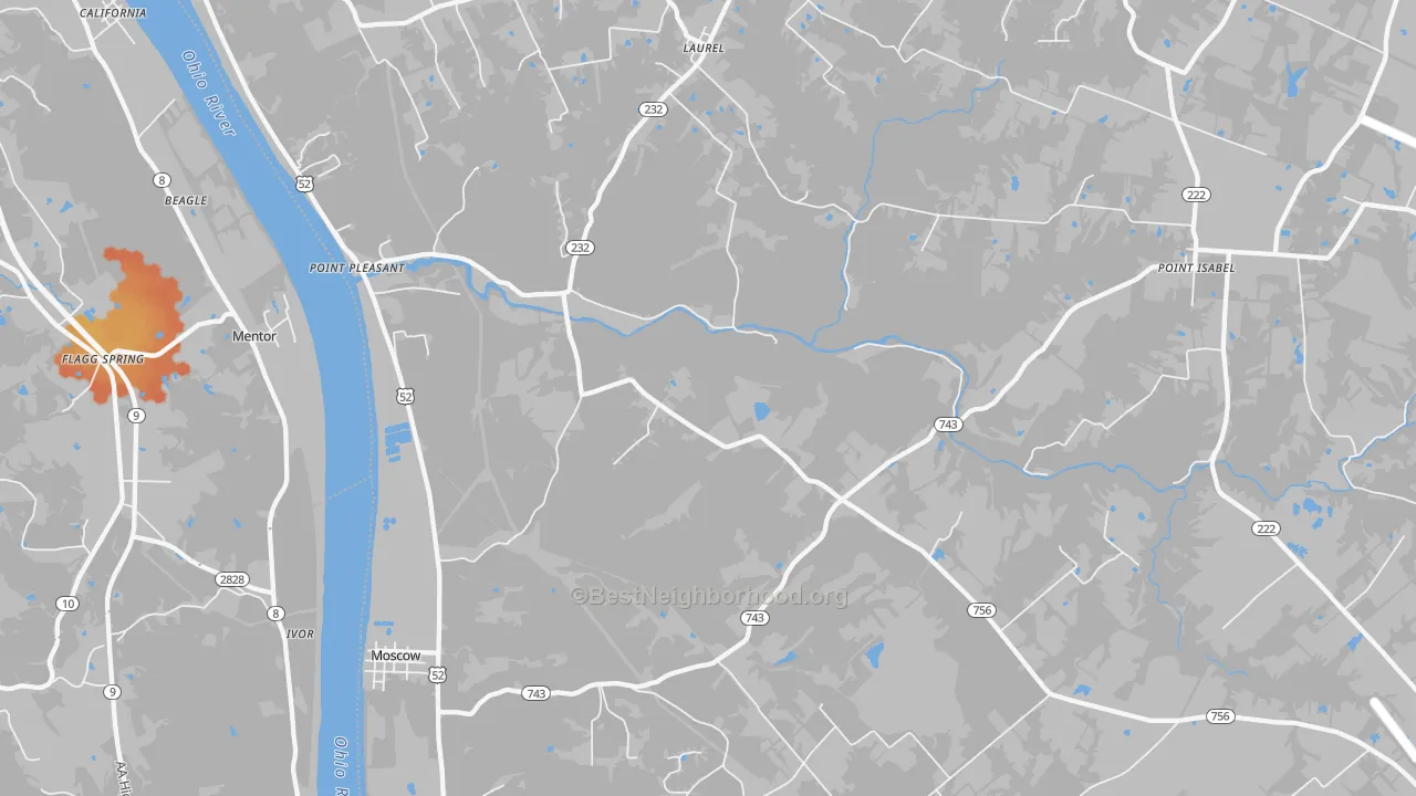 Bike Grade map of Moscow, OH