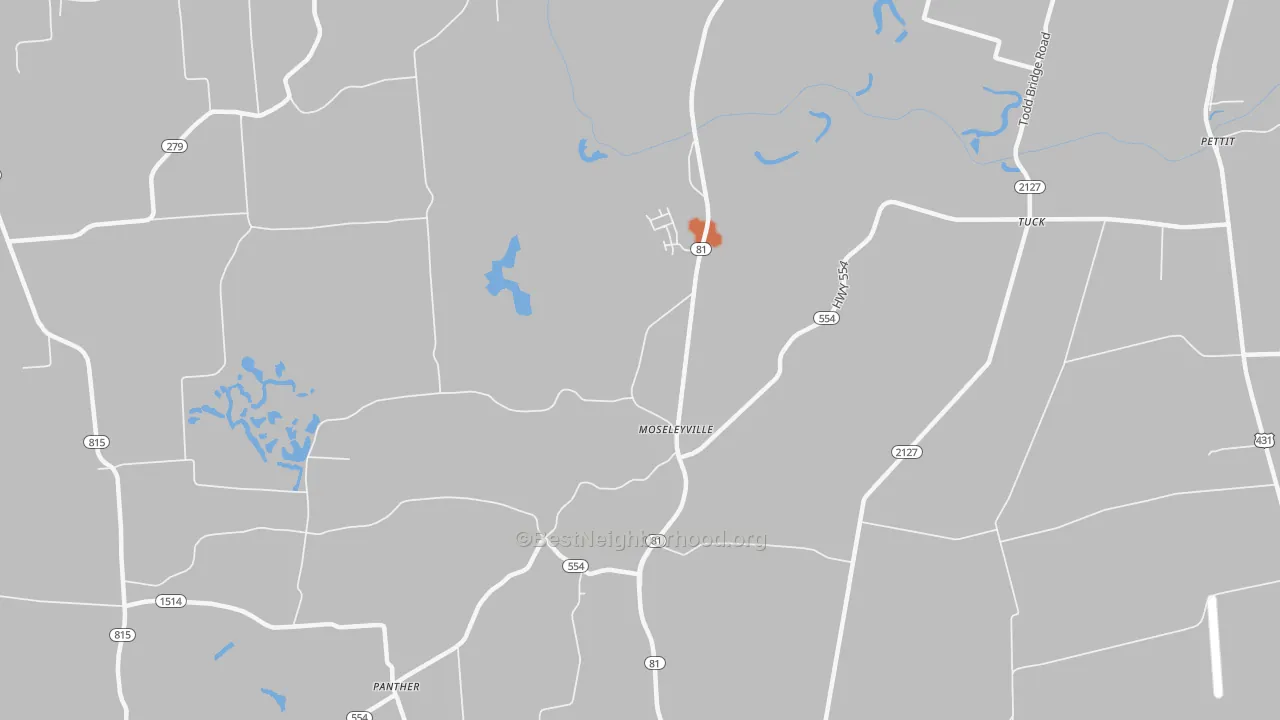 Bike Grade map of Moseleyville, KY