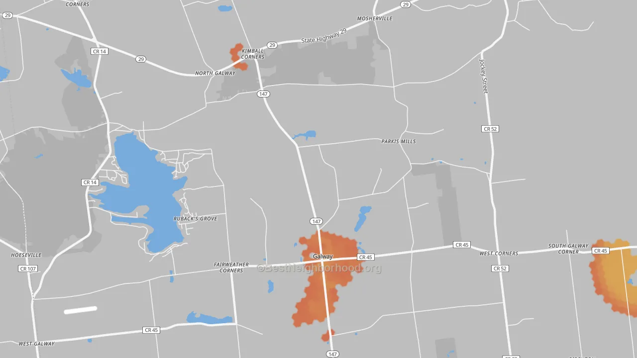 Bike Grade map of Mosherville, NY
