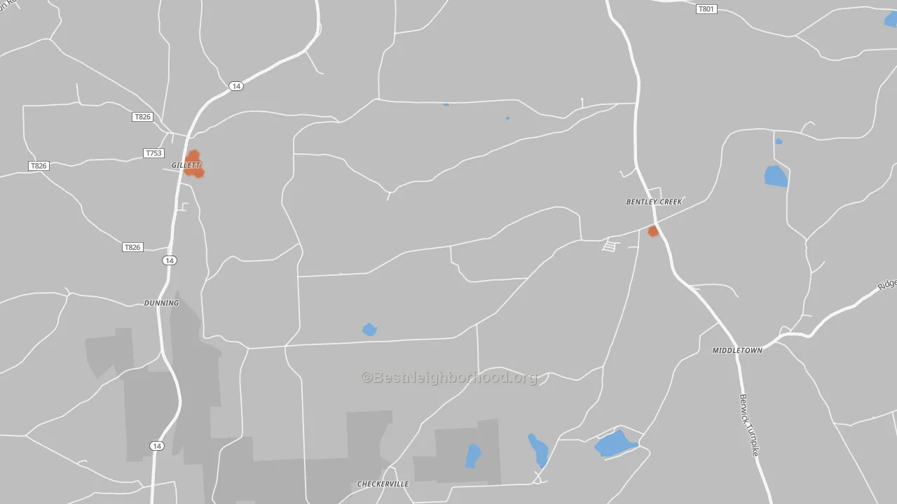 Bike Grade map of Mosherville, PA