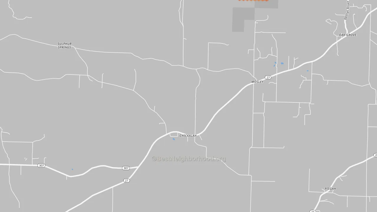 Bike Grade map of Mosley, AR