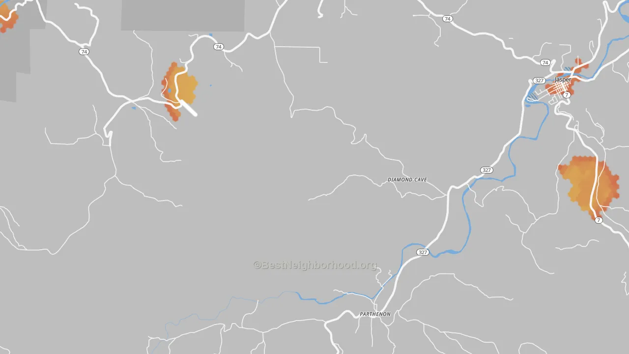 Bike Grade map of Mossville, AR