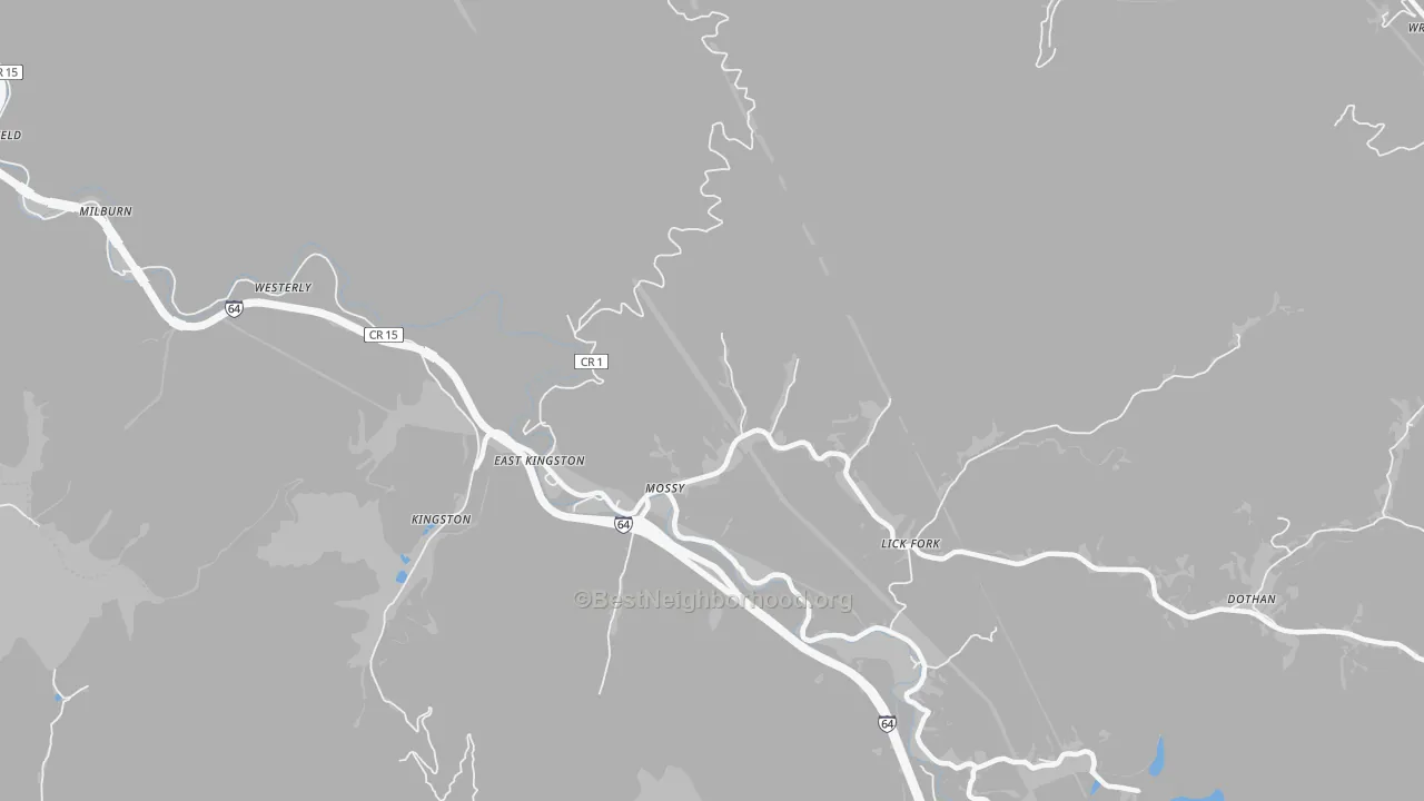 Bike Grade map of Mossy, WV