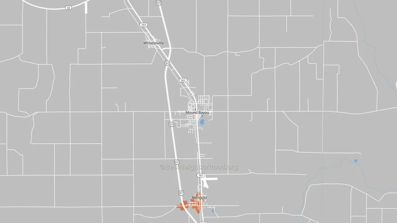 Bike Grade map of Mound Bayou, MS