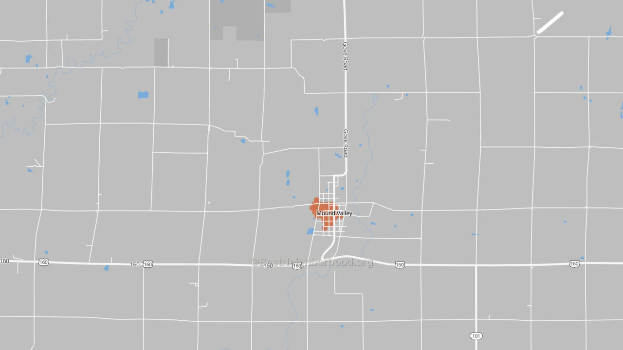Bike Grade map of Mound Valley, KS