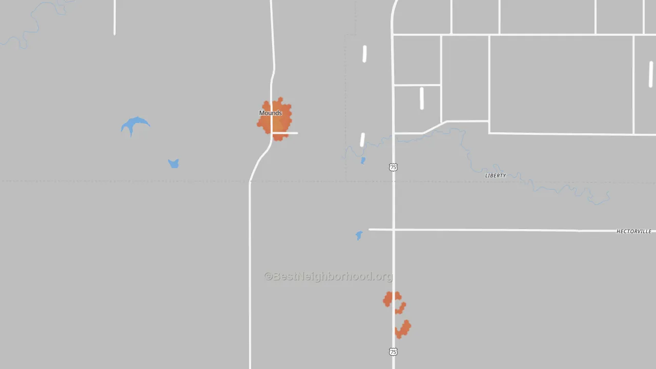 Bike Grade map of Mounds, OK
