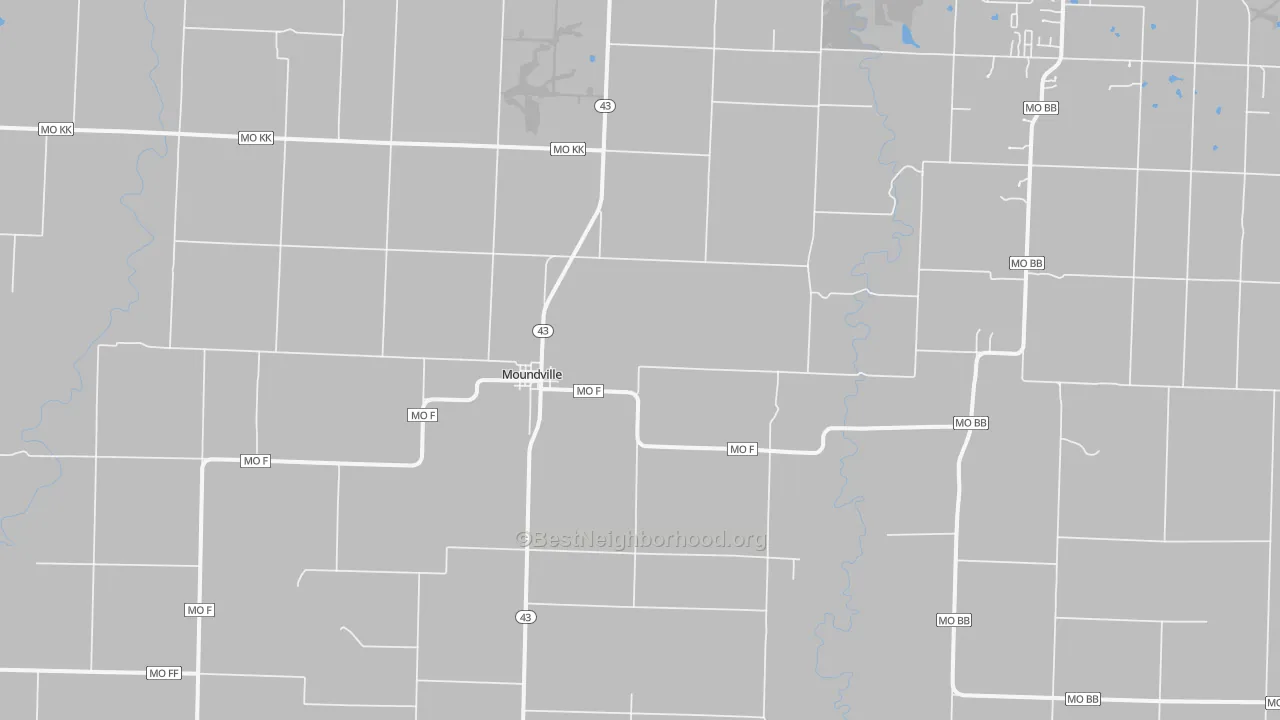 Bike Grade map of Moundville, MO