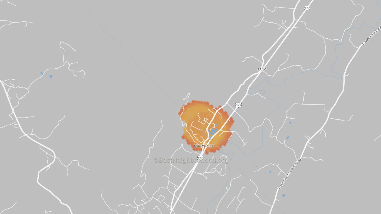 Bike Grade map of Mount Airy, TN