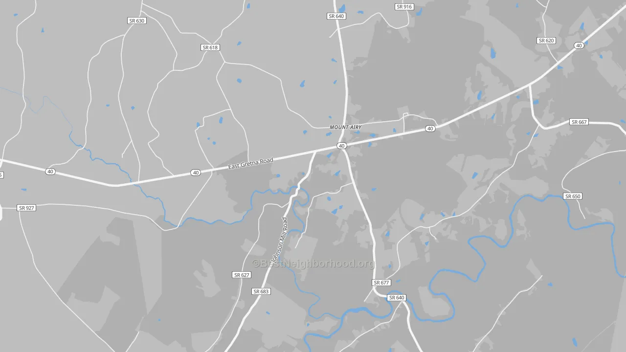 Bike Grade map of Mount Airy, VA