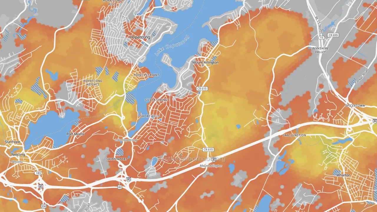 Bike Grade map of Mount Arlington, NJ