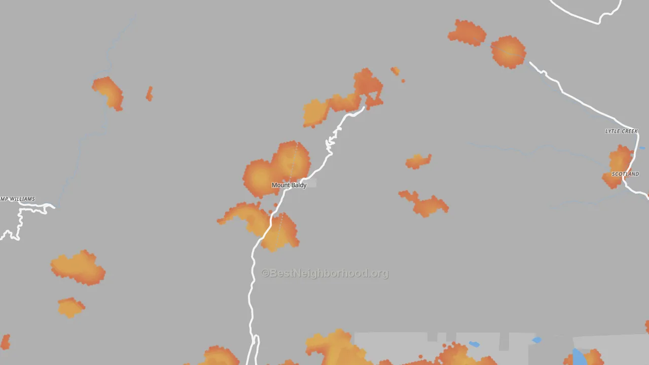Bike Grade map of Mount Baldy, CA