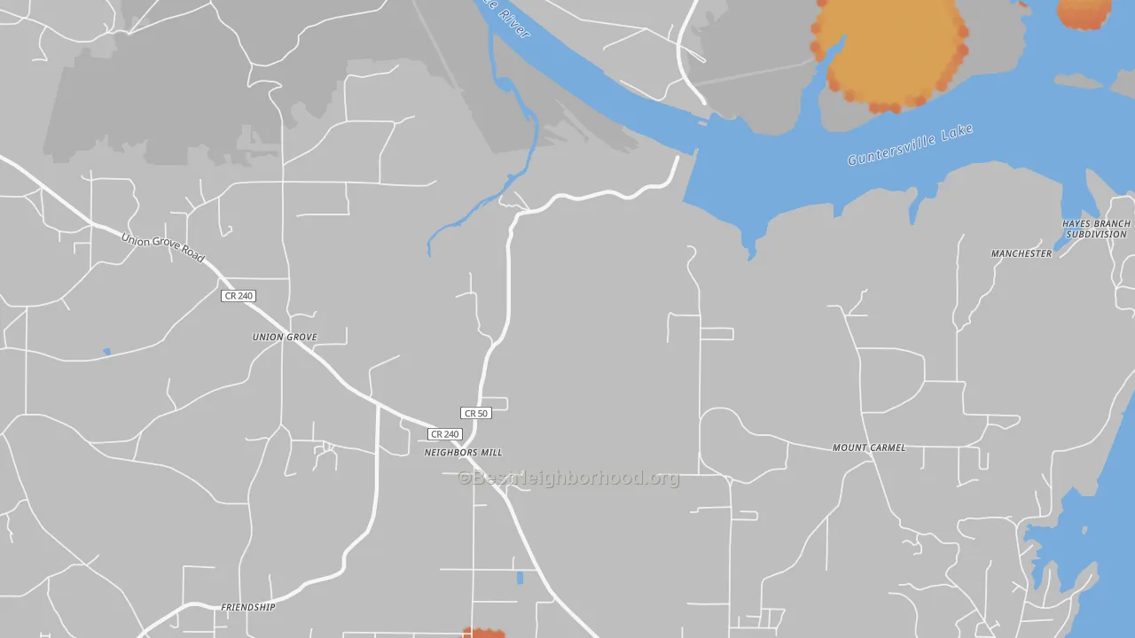 Bike Grade map of Mount Carmel, AL