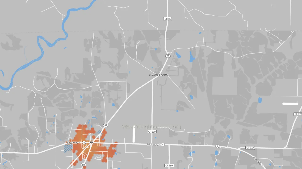 Bike Grade map of Mount Carmel, FL