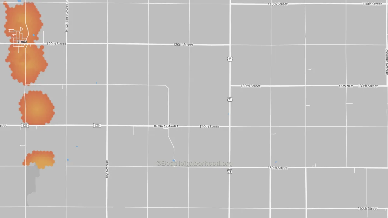 Bike Grade map of Mount Carmel, IA