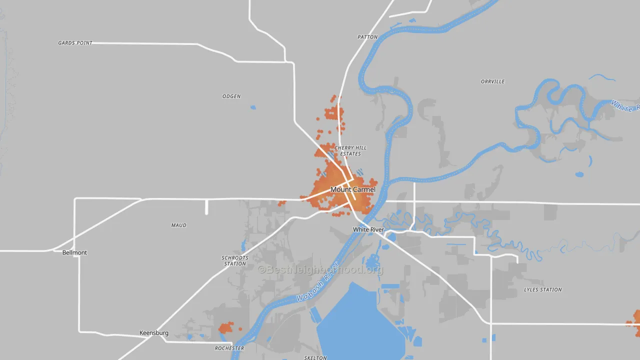 Bike Grade map of Mount Carmel, IL