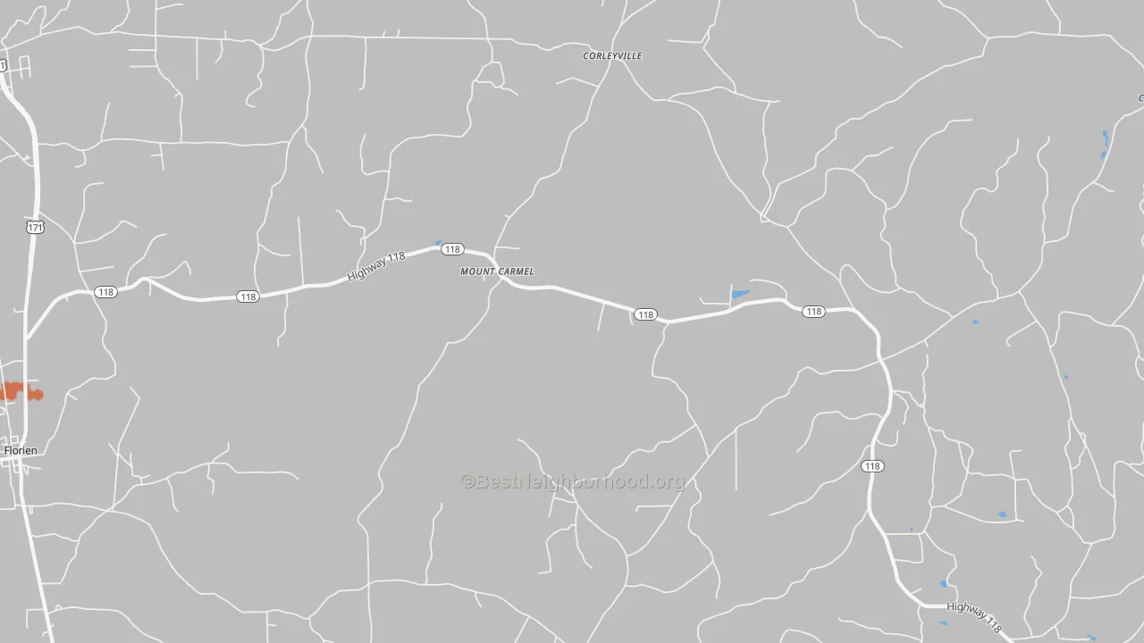 Bike Grade map of Mount Carmel, LA