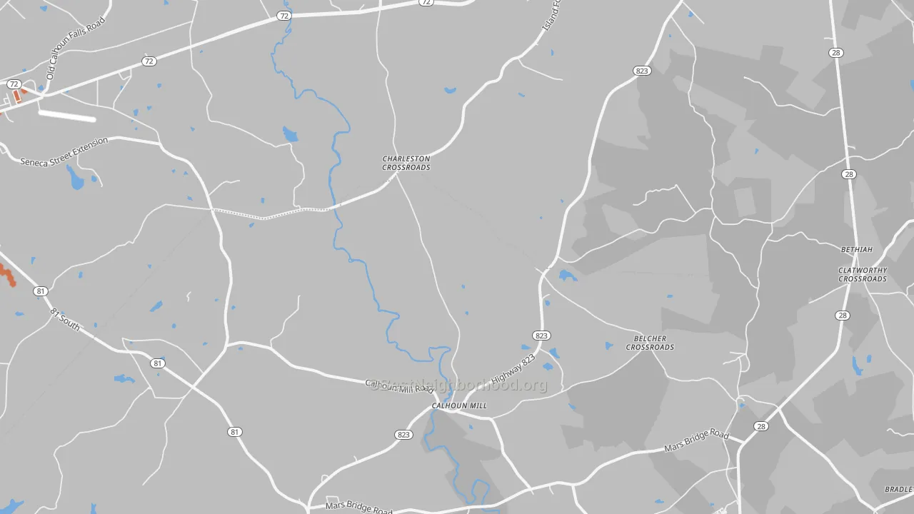 Bike Grade map of Mount Carmel, SC