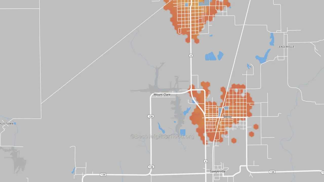 Bike Grade map of Mount Clare, IL