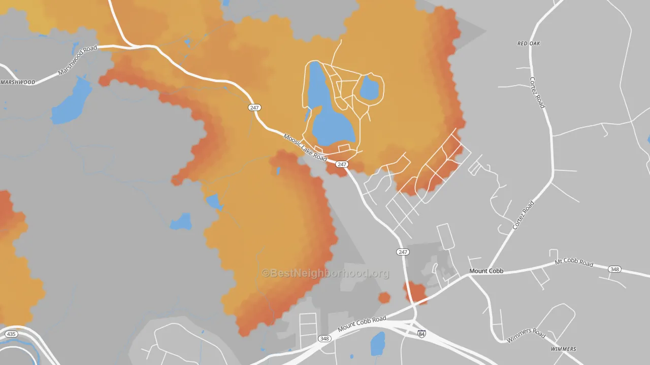 Bike Grade map of Mount Cobb, PA