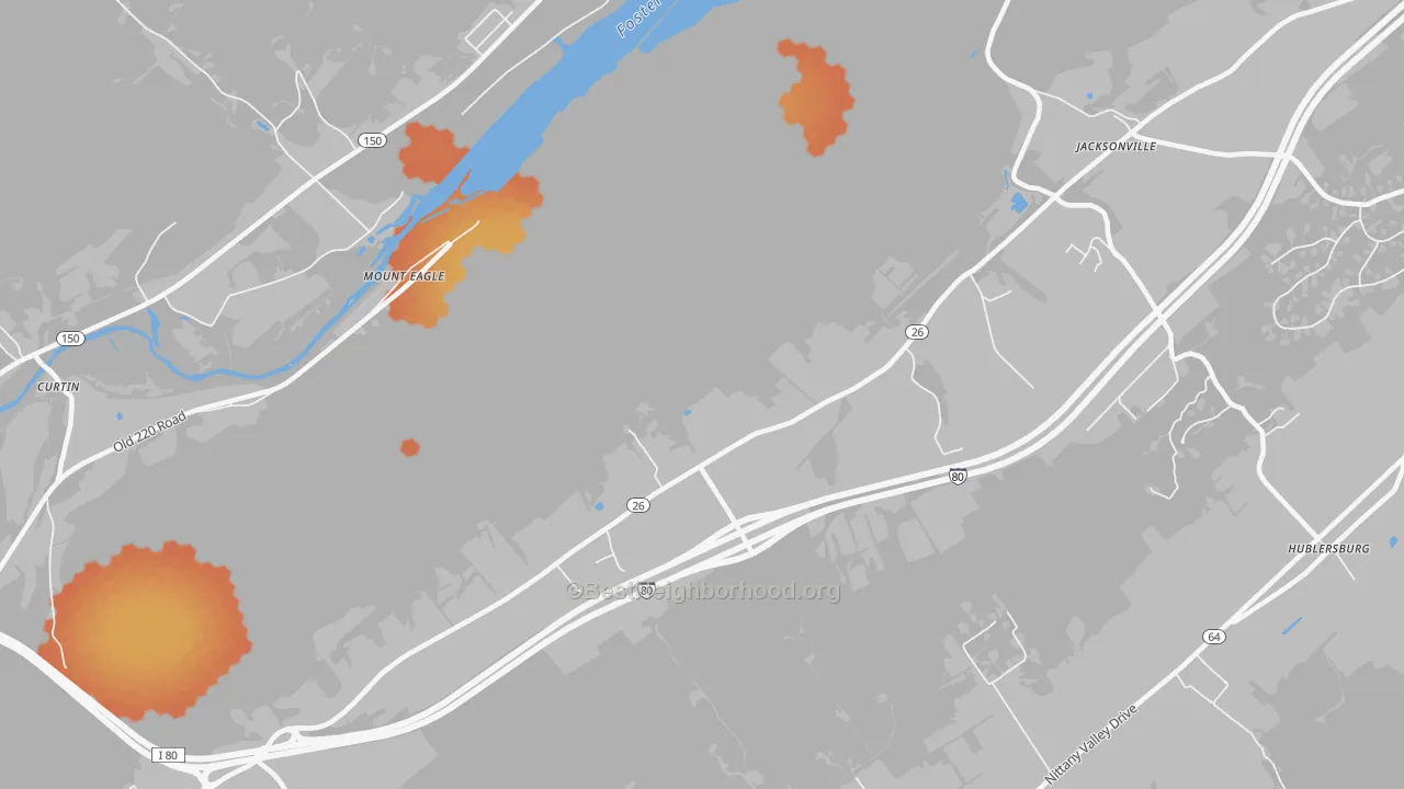 Bike Grade map of Mount Eagle, PA