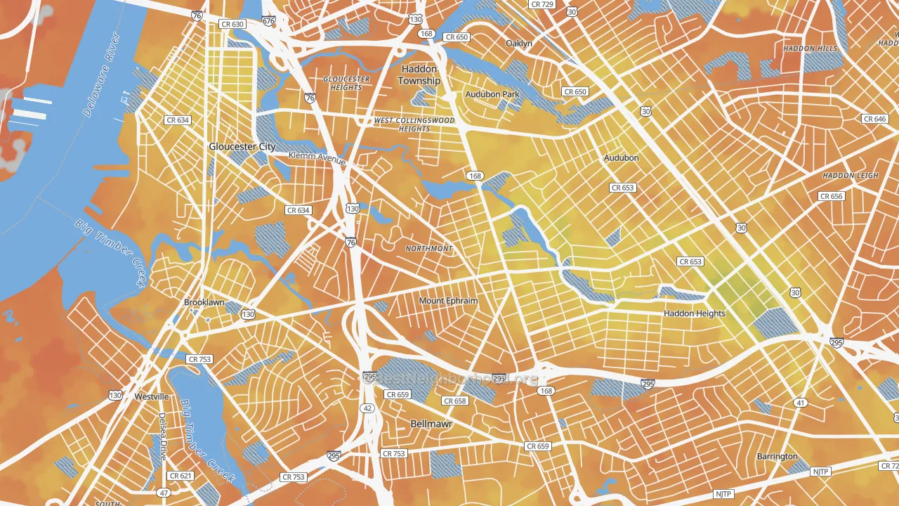 Bike Grade map of Mount Ephraim, NJ