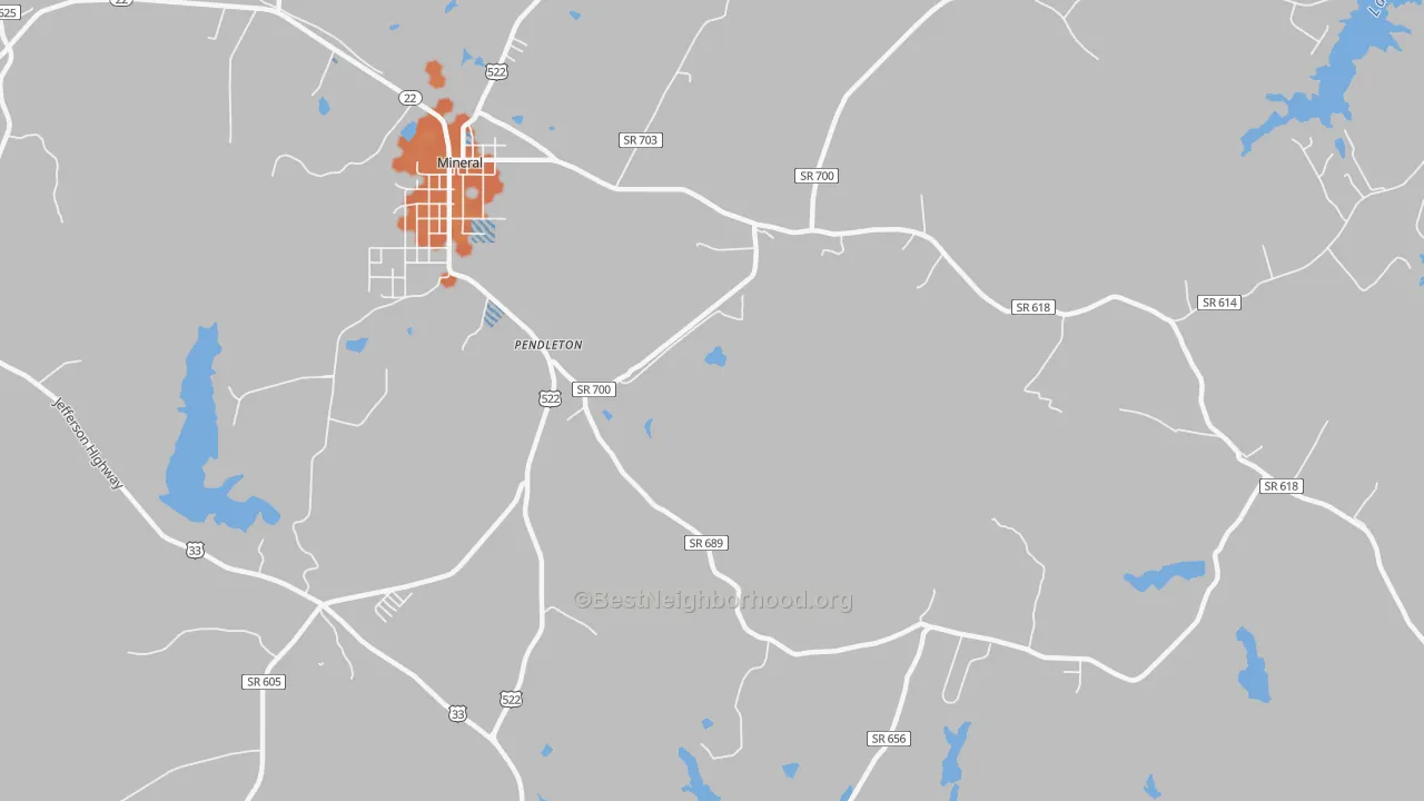 Bike Grade map of Mount Garland, VA