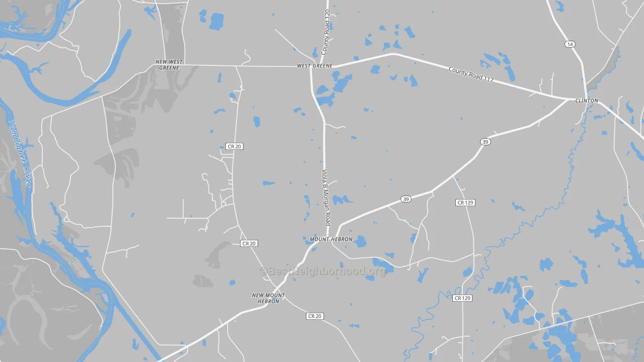 Bike Grade map of Mount Hebron, AL