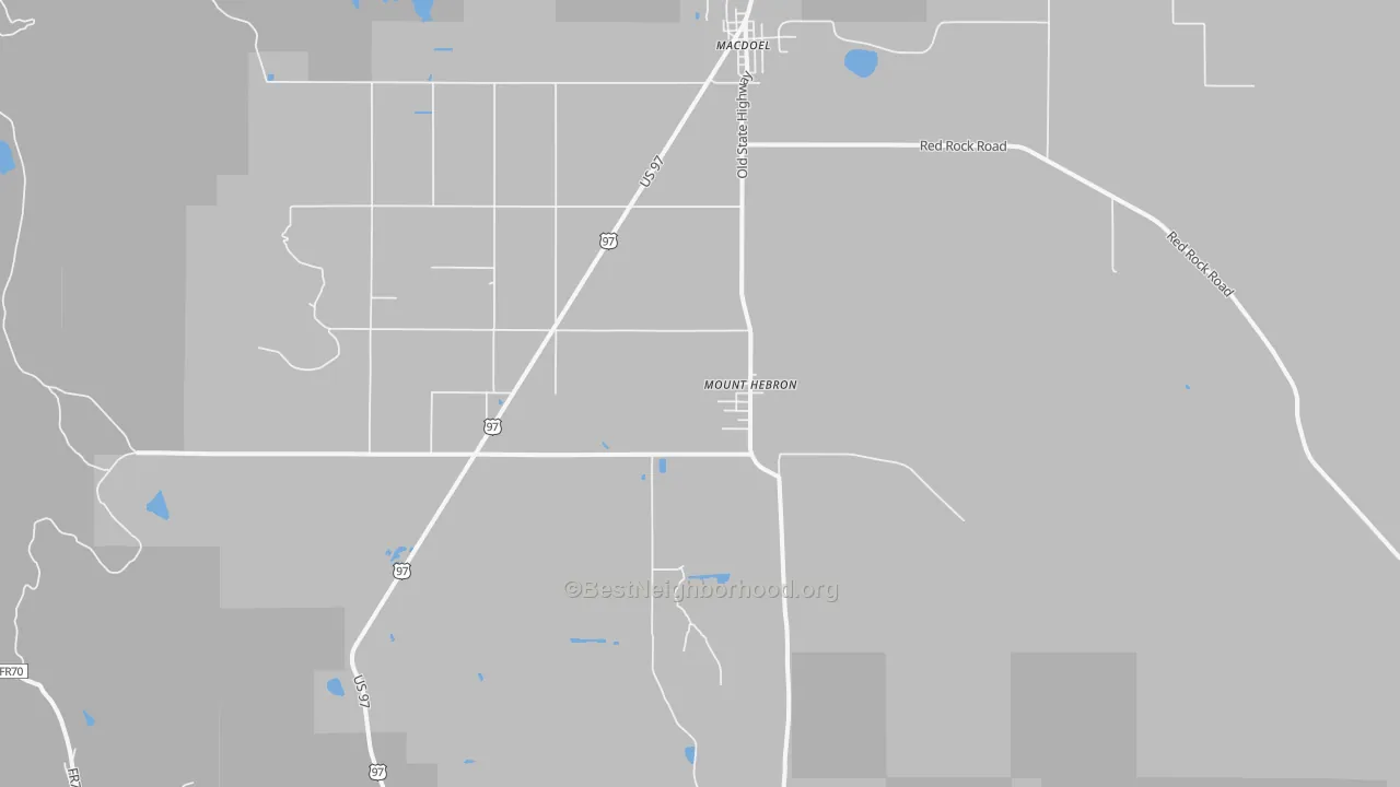 Bike Grade map of Mount Hebron, CA