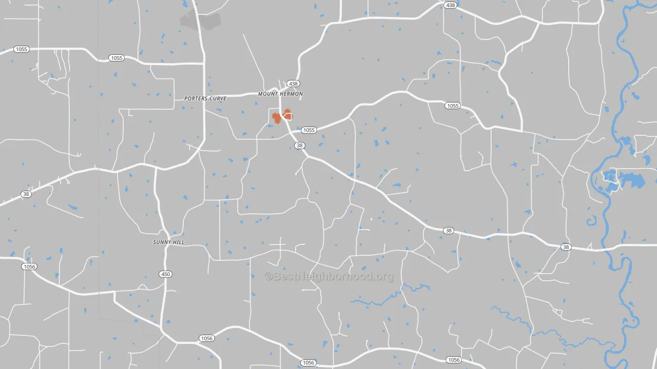 Bike Grade map of Mount Hermon, LA