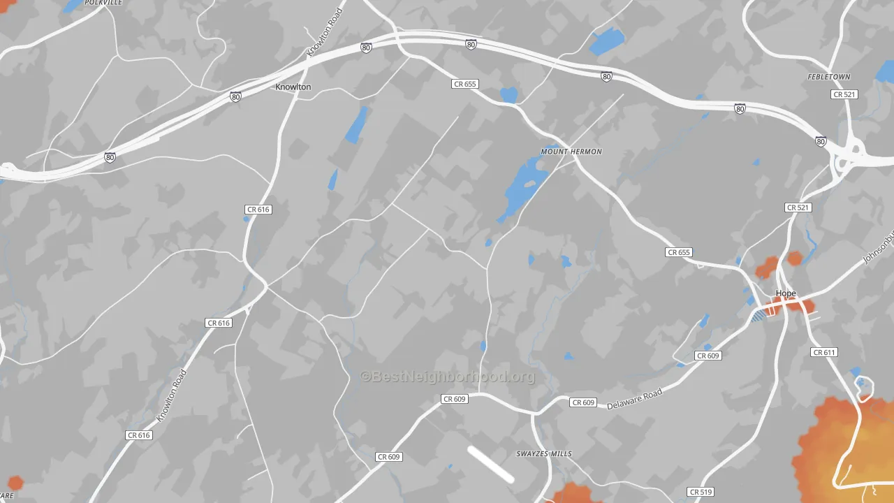 Bike Grade map of Mount Hermon, NJ